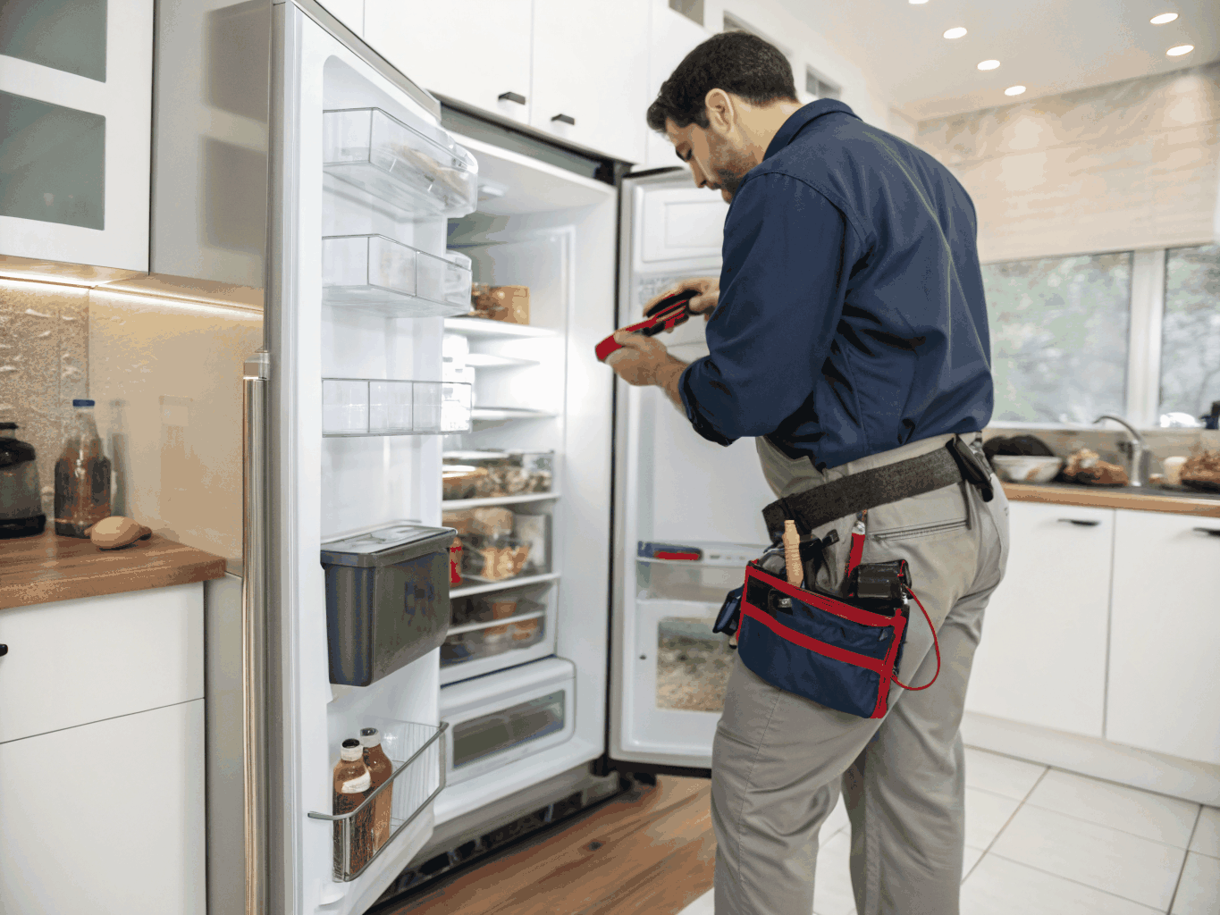 Decatur certified appliance repair technician testing smart brand control board and diagnostic systems