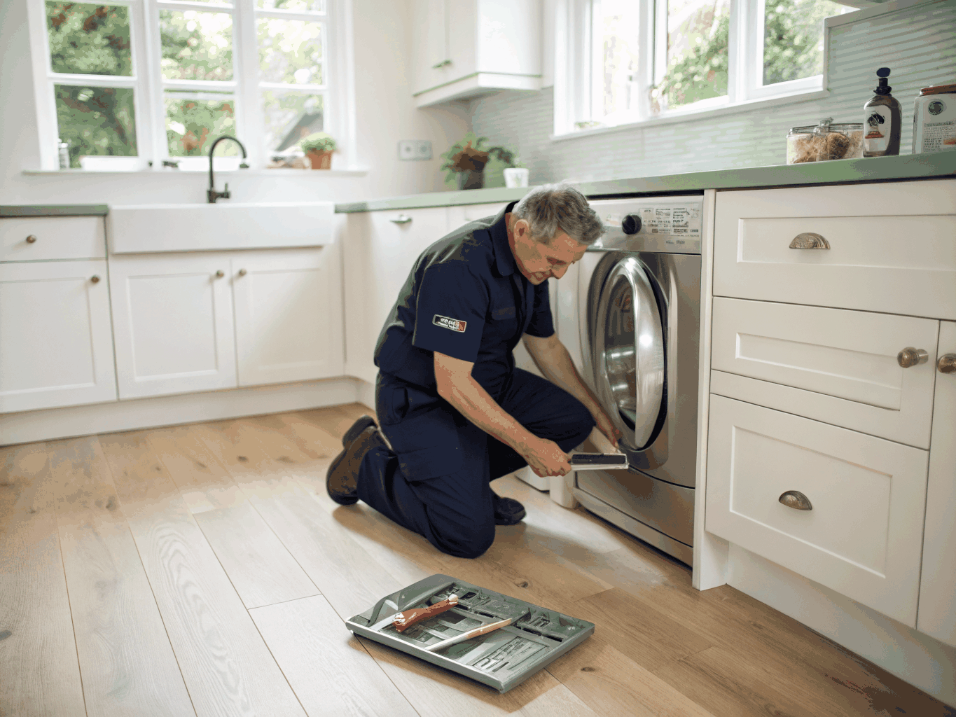 Decatur Appliance Repair technician servicing refrigerator in Emory area home