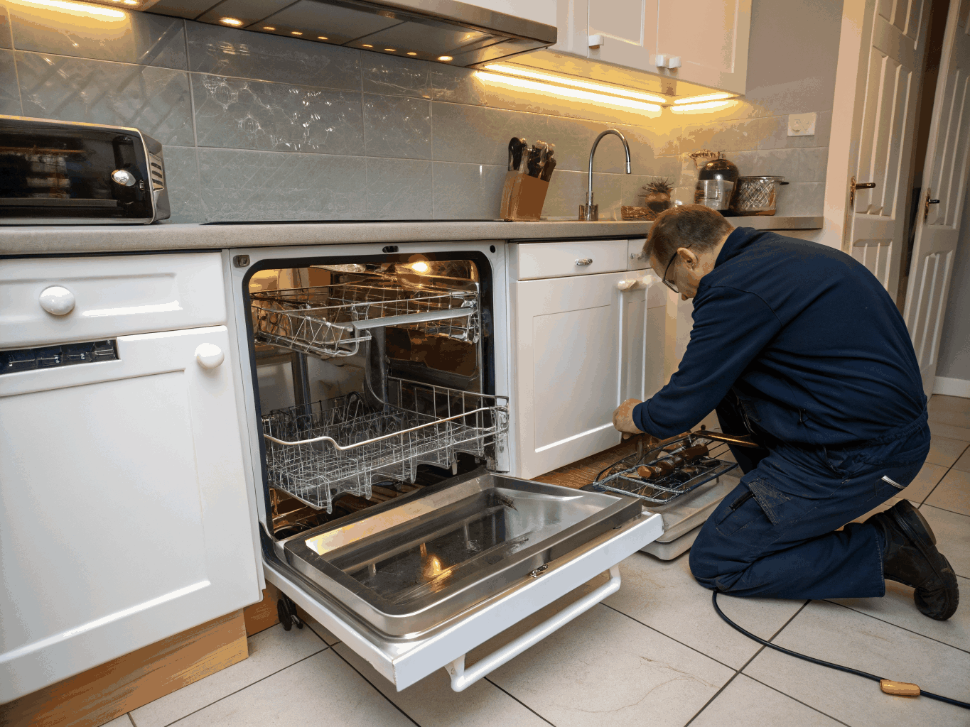 KitchenAid premium dishwasher repair and water line check