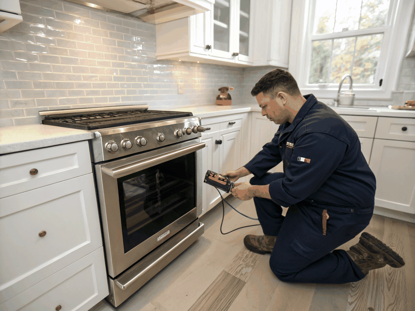Stainless steel KitchenAid wall oven repair service